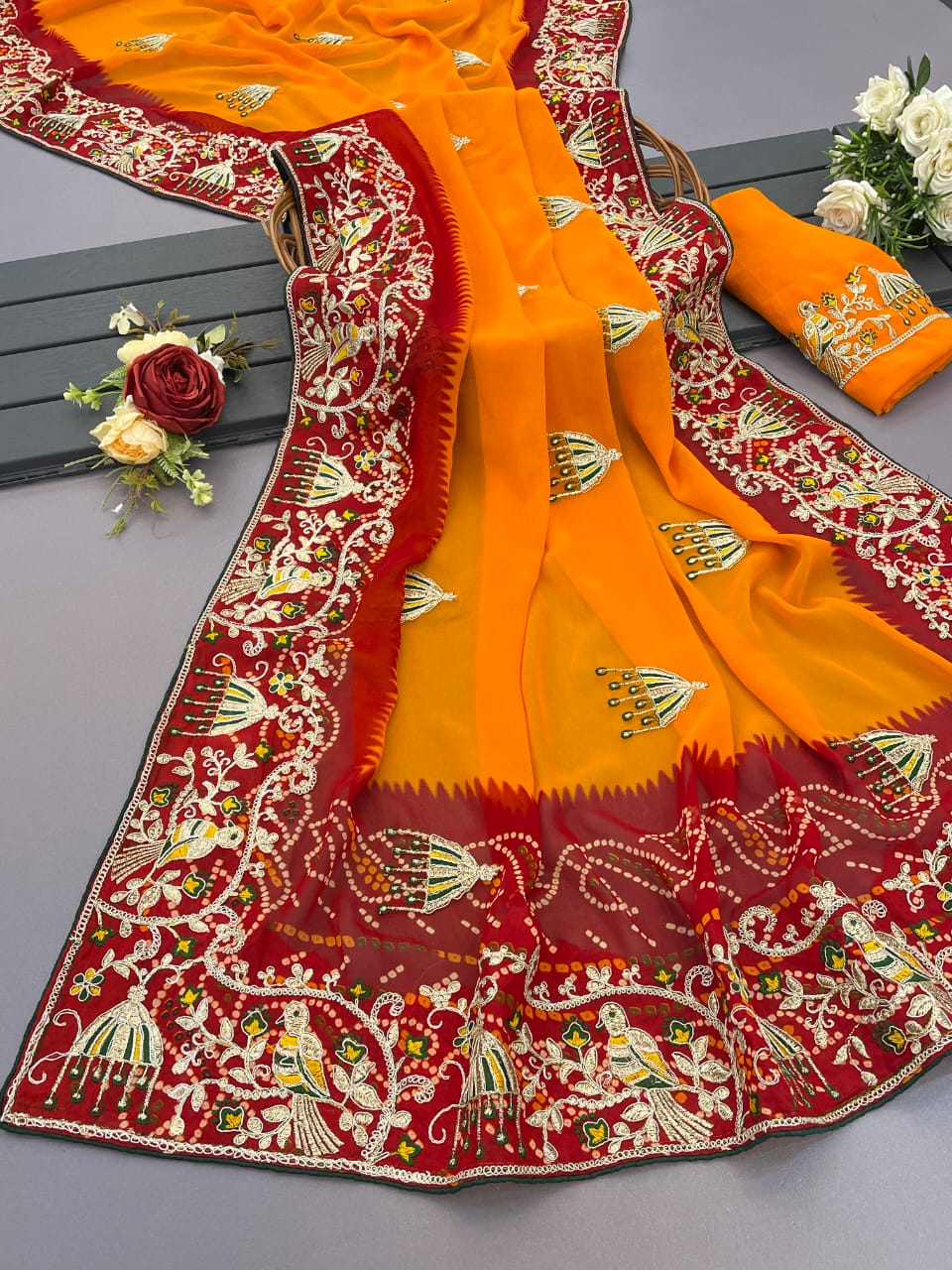 Jk 950 Georgette Designer Wedding Sarees Wholesale Shop In Surat